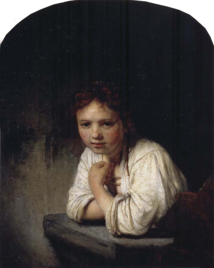 Girl Leaning on a Window Sill